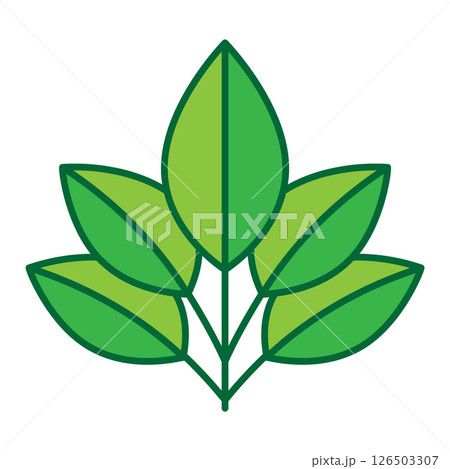 Green plant leaves icon on a white background. 126503307