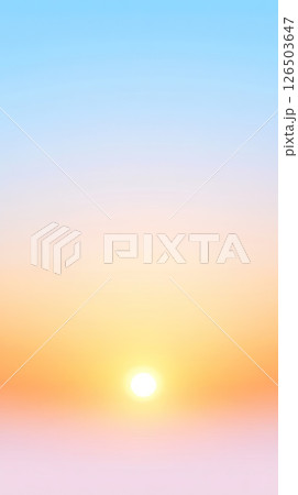 Calm sunrise with soft sky gradients and glowing horizon. Calm sunrise with soft sky gradients and glowing horizon. 126503647