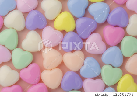 カラフルなハート型オブジェの俯瞰 126503773