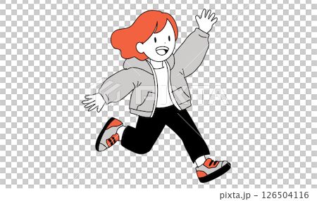 一個孩子熱情地跳躍的插圖 一個孩子熱情地跳躍的插圖 126504116