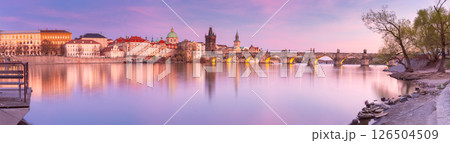 Charles Bridge at Sunset in Prague, Czech Republic 126504509