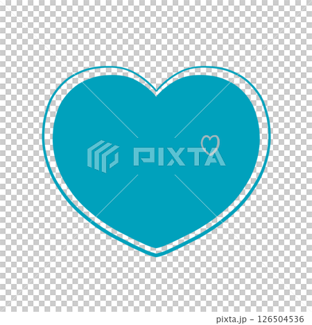 手描きのハート - あたたかく、自然の広がりを感じる色 - 浅葱色(日本の伝統色) 手描きのハート - あたたかく、自然の広がりを感じる色 - 浅葱色(日本の伝統色) 126504536