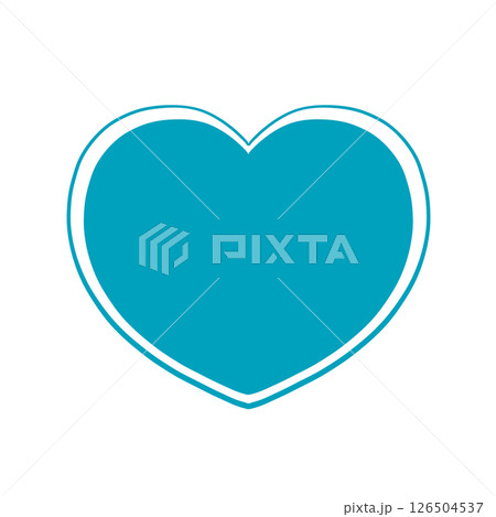 手描きのハート - あたたかく、自然の広がりを感じる色 - 浅葱色(日本の伝統色) 手描きのハート - あたたかく、自然の広がりを感じる色 - 浅葱色(日本の伝統色) 126504537