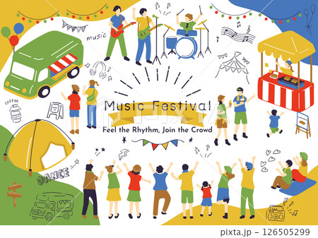 音楽フェスを楽しむ人達 音楽フェスを楽しむ人達 126505299