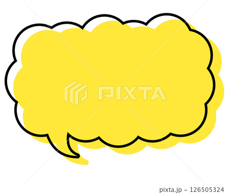 シンプルな線がずれた吹き出し 細長い雲形 シンプルな線がずれた吹き出し 細長い雲形 126505324