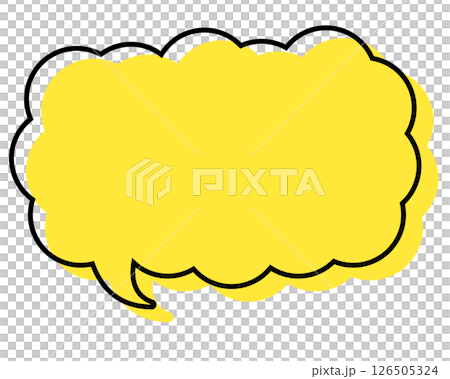 シンプルな線がずれた吹き出し 細長い雲形 シンプルな線がずれた吹き出し 細長い雲形 126505324