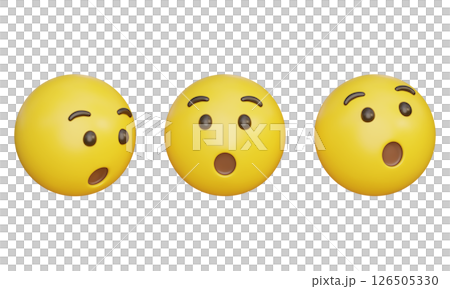 surprised face emoji emoticon 3D Icon surprised face emoji emoticon 3D Icon 126505330