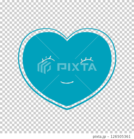 Hand-drawn heart - Warm, natural color - Light blue (traditional Japanese color) 126505361
