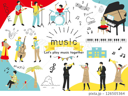 音楽を楽しむ人達 126505364