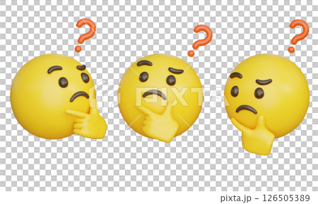 doubt face emoji emoticon 3D Icon doubt face emoji emoticon 3D Icon 126505389