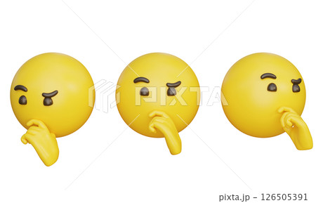 doubt face emoji emoticon 3D Icon doubt face emoji emoticon 3D Icon 126505391