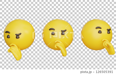 doubt face emoji emoticon 3D Icon doubt face emoji emoticon 3D Icon 126505391