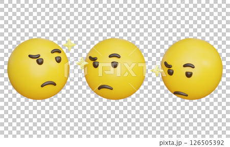 doubt face emoji emoticon 3D Icon doubt face emoji emoticon 3D Icon 126505392