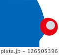 大阪EXPO万博スタイルの青と赤のイラストフレームベクター背景28 126505396