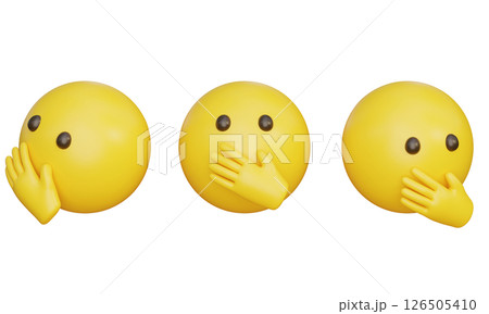 emoticon covering his mouth with his hand in surprise 3D Icon emoticon covering his mouth with his hand in surprise 3D Icon 126505410