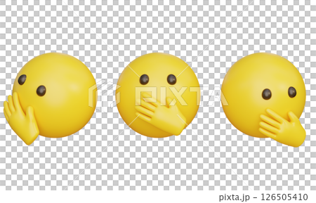 emoticon covering his mouth with his hand in surprise 3D Icon emoticon covering his mouth with his hand in surprise 3D Icon 126505410