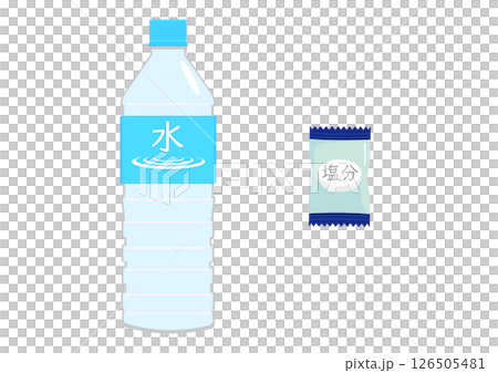 熱中症対策に水と塩分タブレットを持っていく 126505481