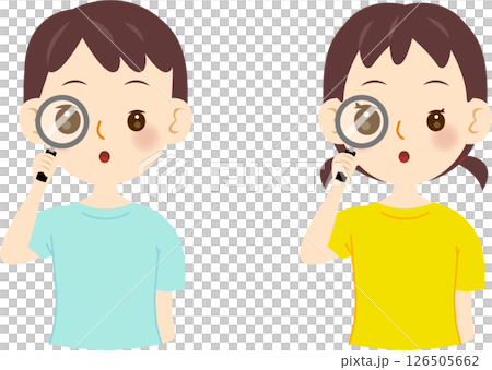 Child with a magnifying glass 126505662
