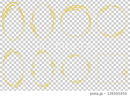 Rice ear wreath frame set Gold version 126505850