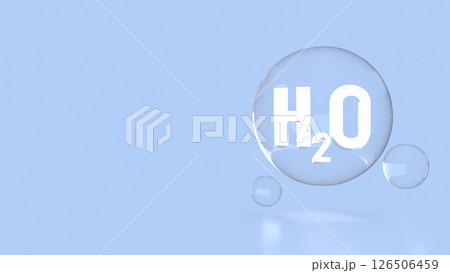 The H2O in bubble for ECO concept 3d Rendering. The H2O in bubble for ECO concept 3d Rendering. 126506459
