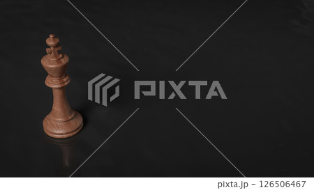 The Wood king on Black water for Business concept 3d Rendering. 126506467