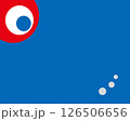 大阪EXPO万博スタイルの青と赤のイラストフレームベクター背景30 126506656