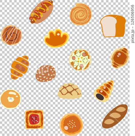 簡單的手繪麵包插圖集 簡單的手繪麵包插圖集 126506956