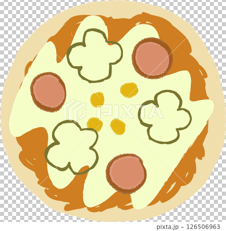 シンプルなピザパンのイラスト 126506963