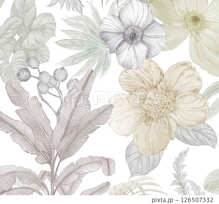 Creative Hand Drawn Floral and Scrollwork Pattern Illustrations 126507332