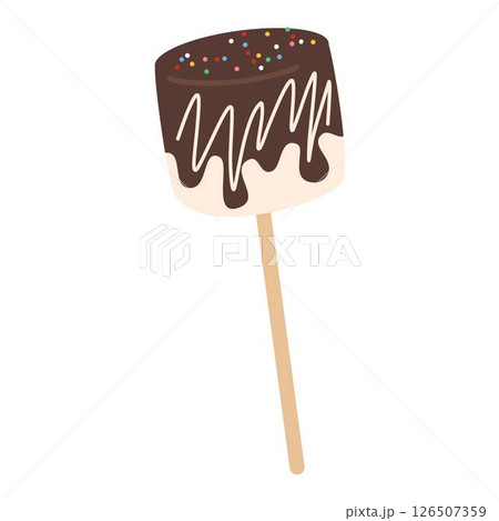 marshmallow chocolate sticks illustration design 126507359