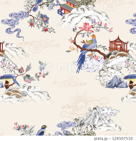 Whimsical Handmade Scroll Floral Design Sketch Graphics Whimsical Handmade Scroll Floral Design Sketch Graphics 126507510