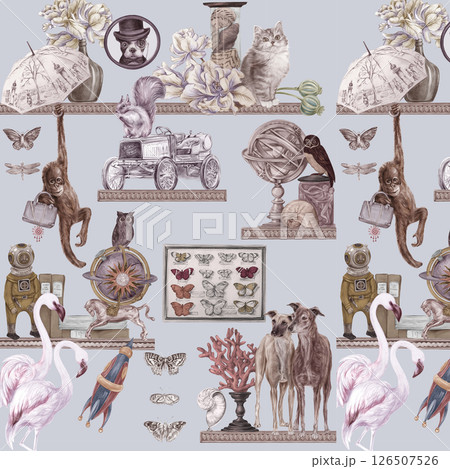 Whimsical Handmade Scroll Floral Design Sketch Graphics 126507526