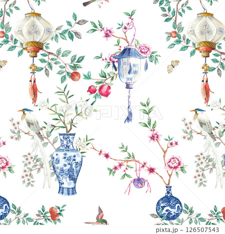 Whimsical Handmade Scroll Floral Design Sketch Graphics 126507543