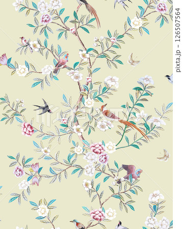 Whimsical Handmade Scroll Floral Design Sketch Graphics Whimsical Handmade Scroll Floral Design Sketch Graphics 126507564