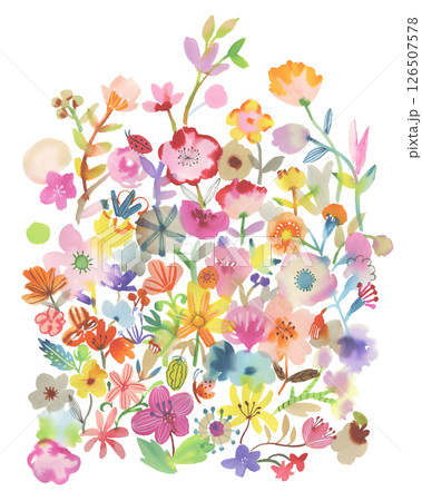 Whimsical Handmade Scroll Floral Design Sketch Graphics Whimsical Handmade Scroll Floral Design Sketch Graphics 126507578