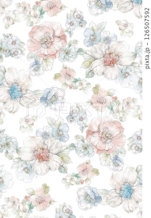 Whimsical Handmade Scroll Floral Design Sketch Graphics Whimsical Handmade Scroll Floral Design Sketch Graphics 126507592