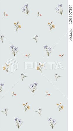 Whimsical Handmade Scroll Floral Design Sketch Graphics 126507594
