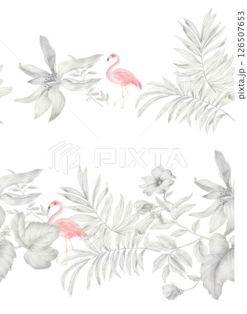 Unique Hand Illustrated Curly Floral and Scroll Motif Works 126507653