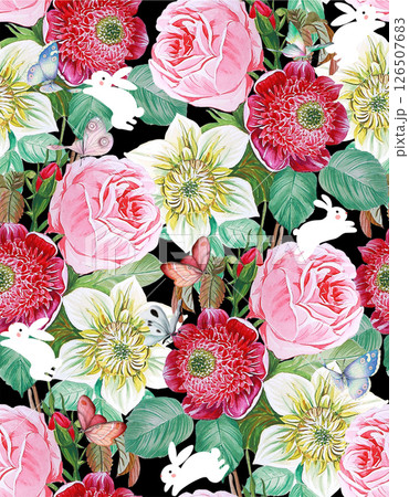 Unique Hand Illustrated Curly Floral and Scroll Motif Works 126507683