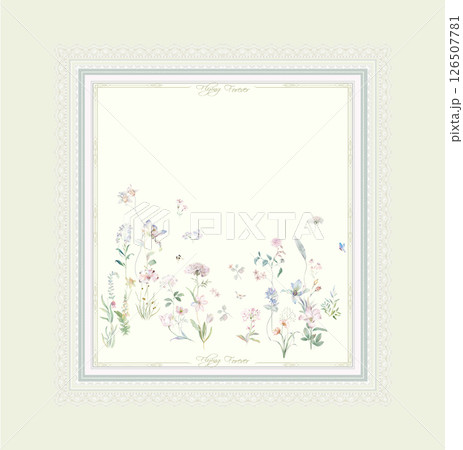 Exquisite Hand Rendered Flower Scroll Pattern Creations 126507781