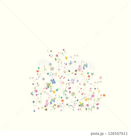 Exquisite Hand Rendered Flower Scroll Pattern...のイラスト素材 [126507811] - PIXTA