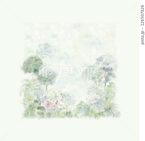 Exquisite Hand Rendered Flower Scroll Pattern Creations 126507826