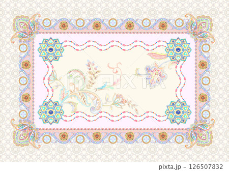 Exquisite Hand Rendered Flower Scroll Pattern Creations 126507832
