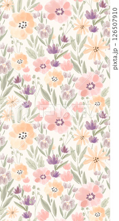 Artistic Hand Crafted Floral Curly Design Illustration Pieces 126507910