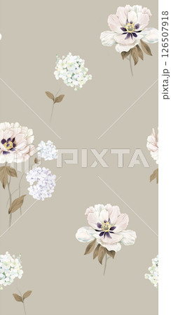 Artistic Hand Crafted Floral Curly Design Illustration Pieces 126507918