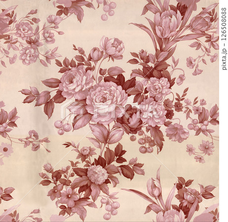 Captivating Botanical Scroll and Floral Motif Artworks 126508088