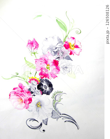 Captivating Botanical Scroll and Floral Motif Artworks 126508126