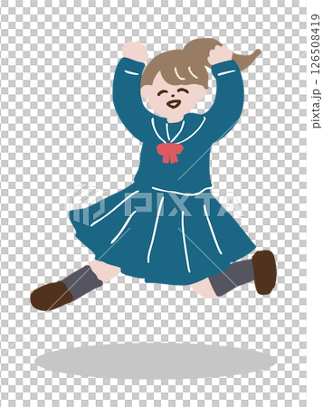 A lively female student character 126508419