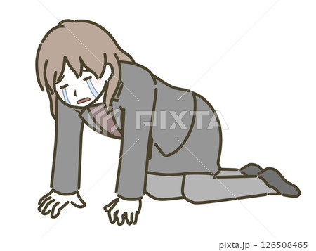 落ち込んで泣く若い女性(スーツ) 落ち込んで泣く若い女性(スーツ) 126508465