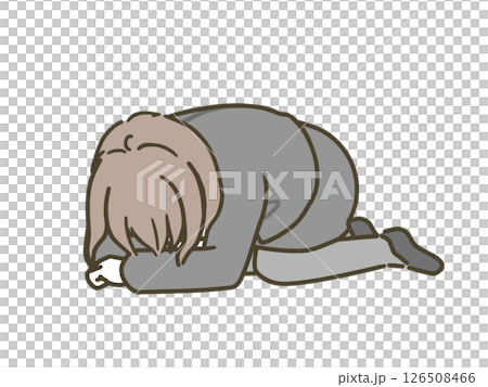 A young woman (suit) curled up and lying down 126508466